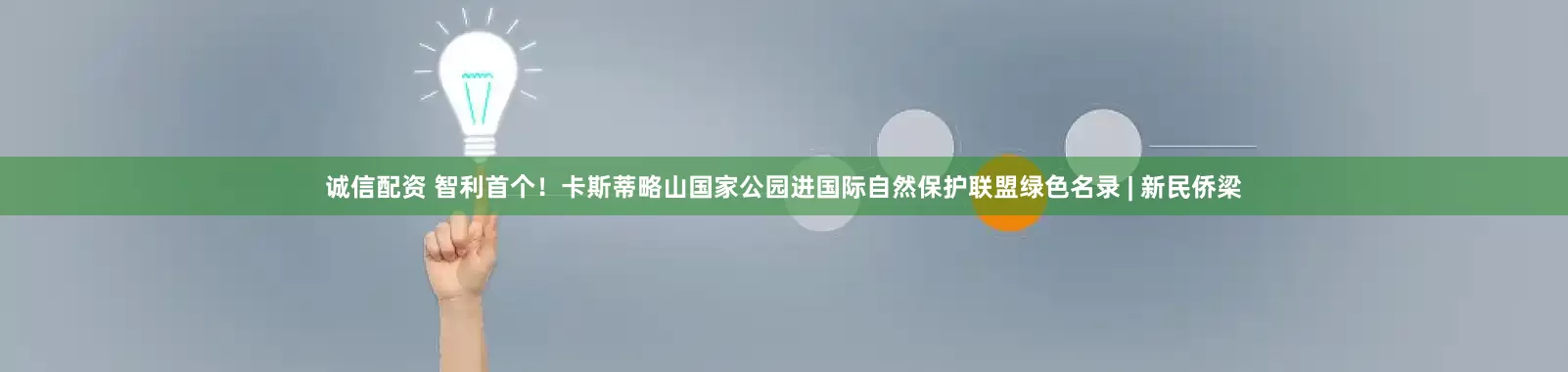 诚信配资 智利首个！卡斯蒂略山国家公园进国际自然保护联盟绿色名录 | 新民侨梁